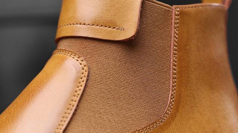 Δερμάτινα Chelsea Brogue Μποτάκια με Ενισχυμένη Σόλα