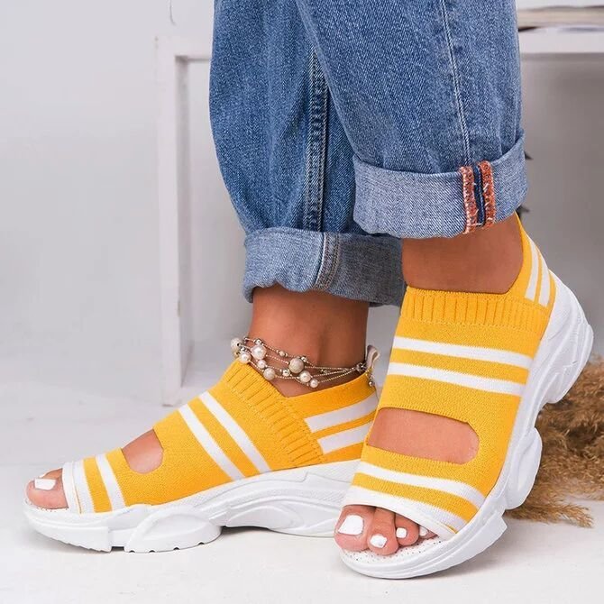 Ανατομικά Knit Σανδάλια με Σπορ Σόλα & Ελαστικό Υλικό