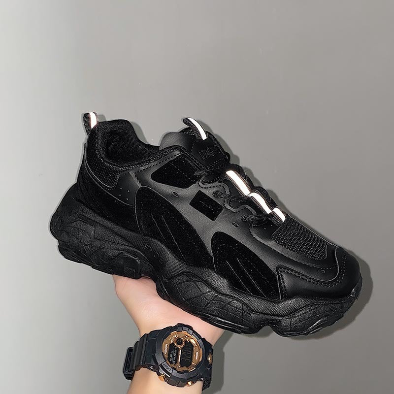 Γυναικεία Sneakers με Chunky Σόλα & Συνδυασμό Υλικών
