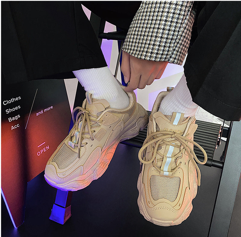 Γυναικεία Sneakers με Chunky Σόλα & Συνδυασμό Υλικών