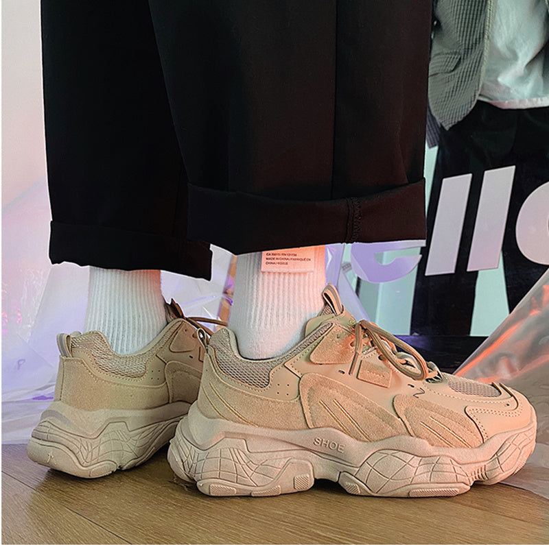 Γυναικεία Sneakers με Chunky Σόλα & Συνδυασμό Υλικών
