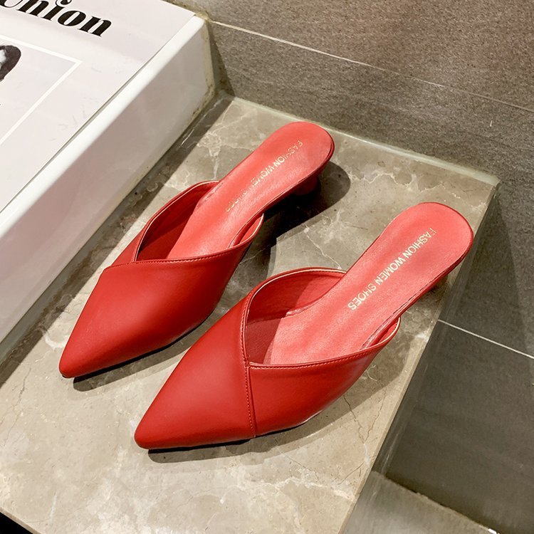 Γυναικεία Mules Flat με Μυτερή Μύτη & Μικρό Τακούνι