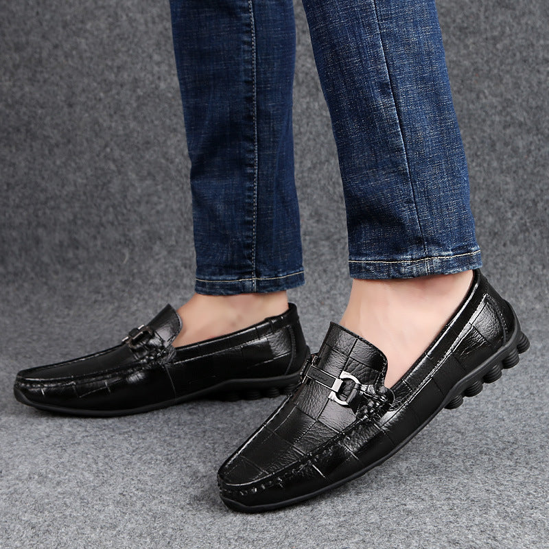 Ανδρικά Loafers με Ανάγλυφη Υφή & Μεταλλική Λεπτομέρεια