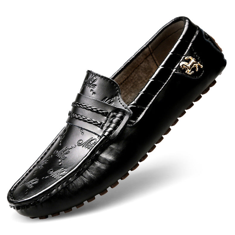 Ανδρικά Loafers με Ανάγλυφη Γραφή & Μεταλλικό Λογότυπο