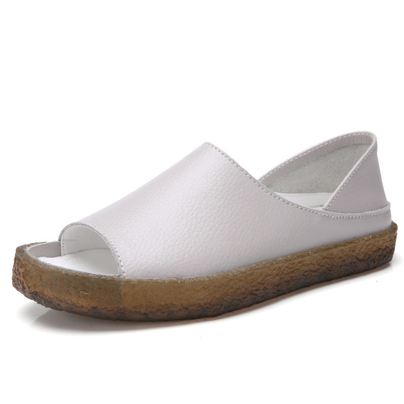 Δερμάτινα Σανδάλια Slip-On με Μαλακή Σόλα