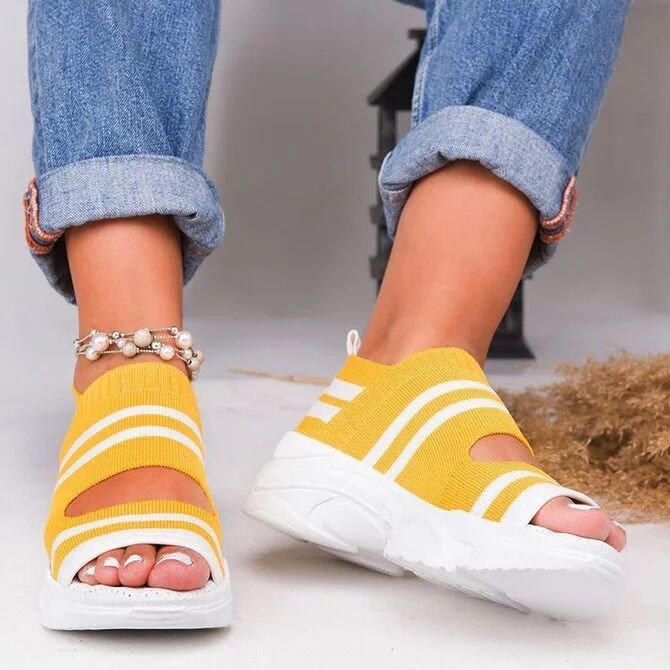 Ανατομικά Knit Σανδάλια με Σπορ Σόλα & Ελαστικό Υλικό