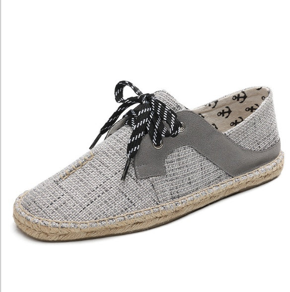 Ανδρικές Εσπαντρίγιες Slip-On με Υφασμάτινο Σώμα & Σκούρες Λεπτομέρειες