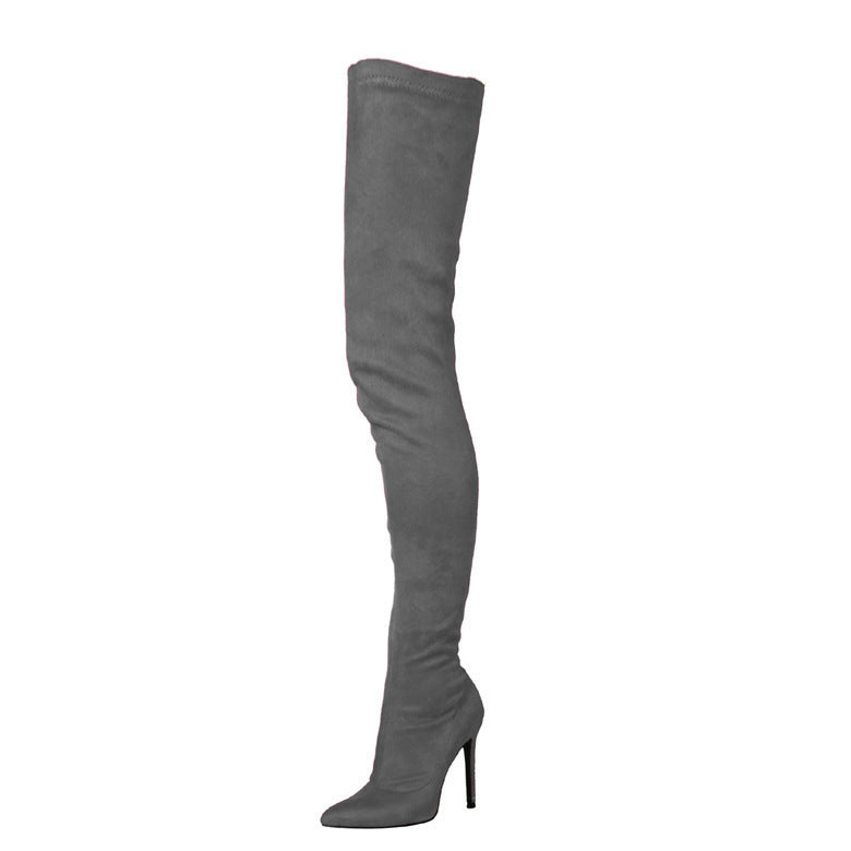 Μπότες Over-the-Knee με Στιλέτο Τακούνι & Ελαστικό Ύφασμα