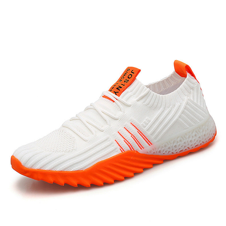 Γυναικεία Sneakers με Πλεκτό Πάνω Μέρος & Χρωματιστή Σόλα
