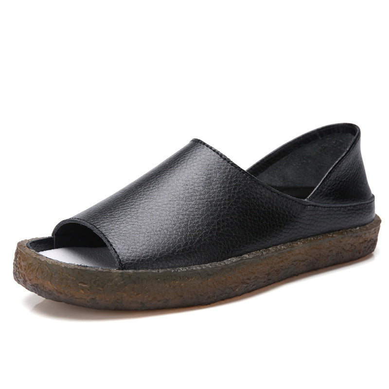 Δερμάτινα Σανδάλια Slip-On με Μαλακή Σόλα