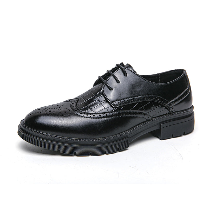 Ανδρικά Derby Παπούτσια με Brogue Λεπτομέρειες & Ανάγλυφη Υφή