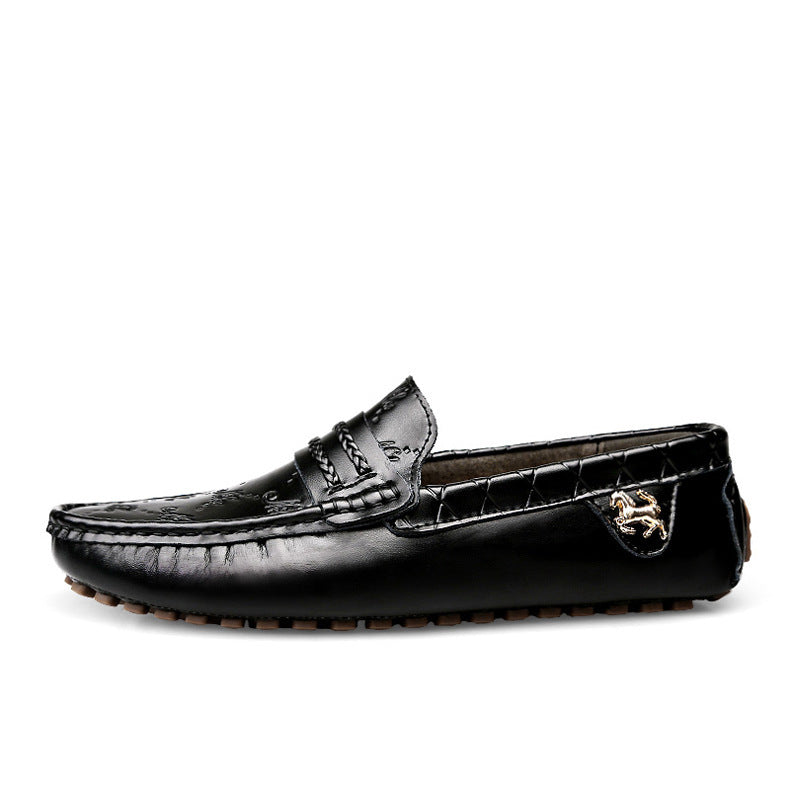 Ανδρικά Loafers με Ανάγλυφη Γραφή & Μεταλλικό Λογότυπο