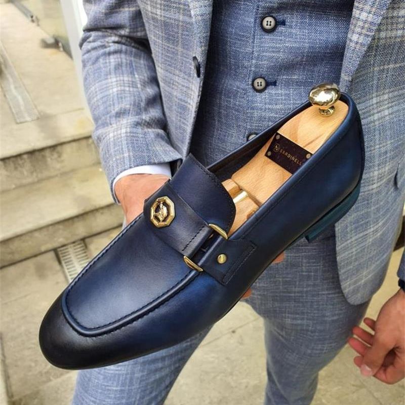 Ανδρικά Loafers με Σχέδιο Δέρματος Φιδιού & Μεταλλική Λεπτομέρεια