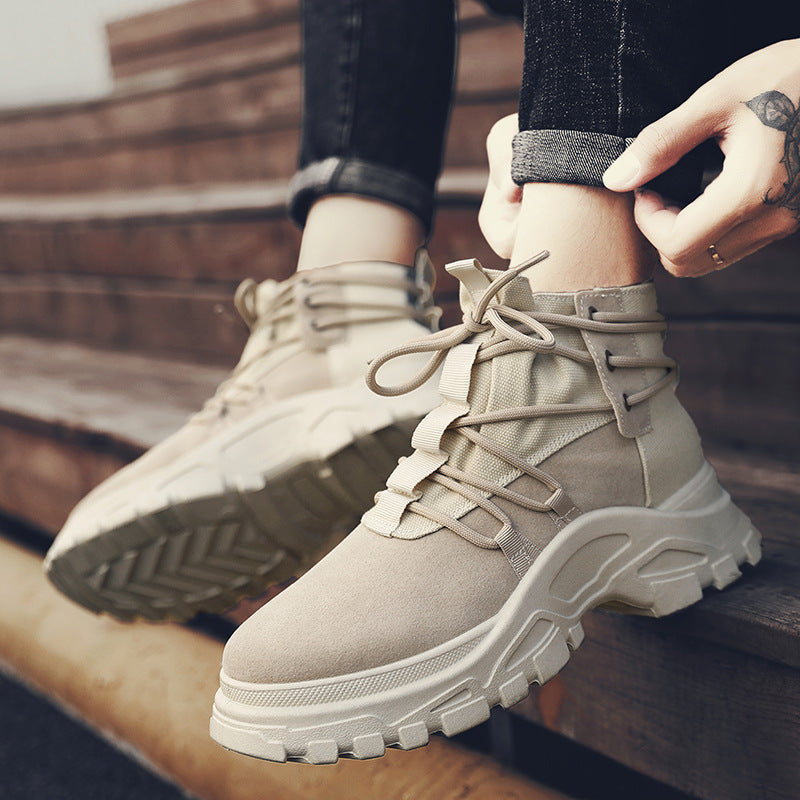 Ανδρικά Casual Μποτάκια με Chunky Σόλα & Στρατιωτικό Δέσιμο