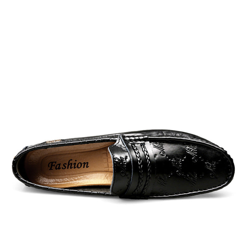 Ανδρικά Loafers με Ανάγλυφη Γραφή & Μεταλλικό Λογότυπο