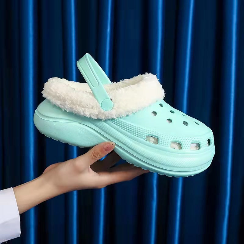 Ζεστές Παντόφλες Clogs με Γούνα & Λουράκι