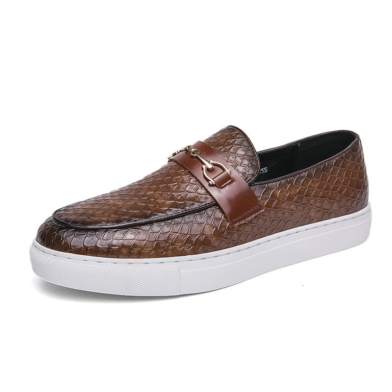 Ανδρικά Loafers με Αναγλυφή Υφή & Μεταλλική Λεπτομέρεια