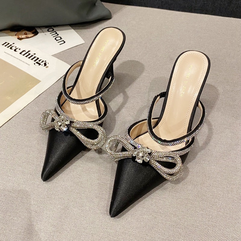 Mules με Σατέν Φιόγκο & Στρας