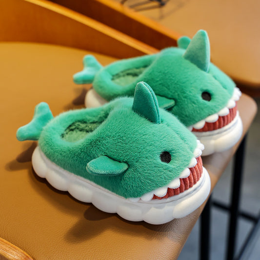 Παιδικές Χειμερινές Παντόφλες Shark με Μαλακή Γούνα