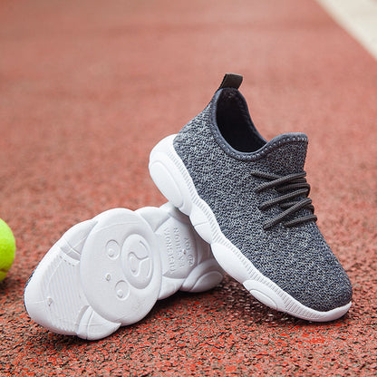 Sneakers με Ελαστικό Πλέγμα & Λευκή Σόλα