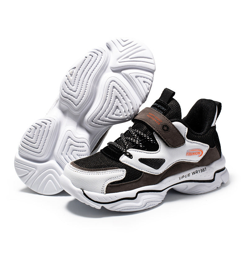 Sneakers με Αυτοκόλλητο Κλείσιμο & Πλεκτά Κορδόνια