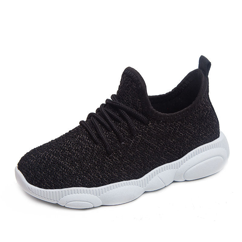 Sneakers με Ελαστικό Πλέγμα & Λευκή Σόλα