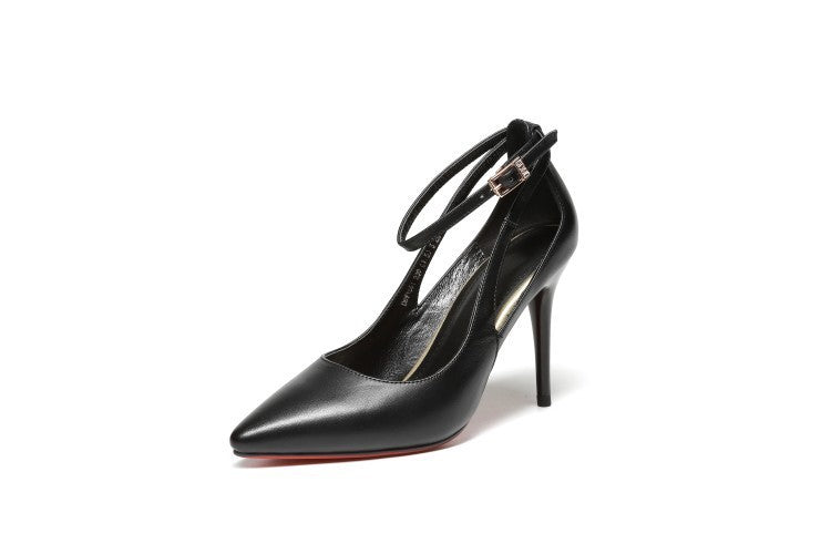 Γόβες Stiletto με Διπλό Λουράκι & Δύο Ύψη Τακουνιού