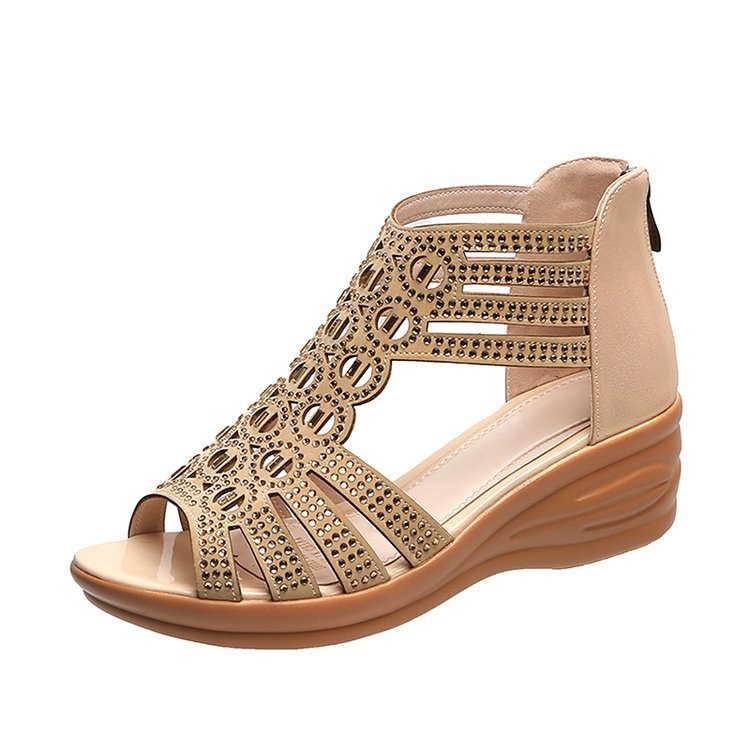 Ανατομικά Σανδάλια με Wedge Σόλα & Διακοσμητικά Strass