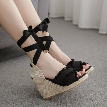 Espadrille Πλατφόρμες με Δέσιμο & Κρόσσια