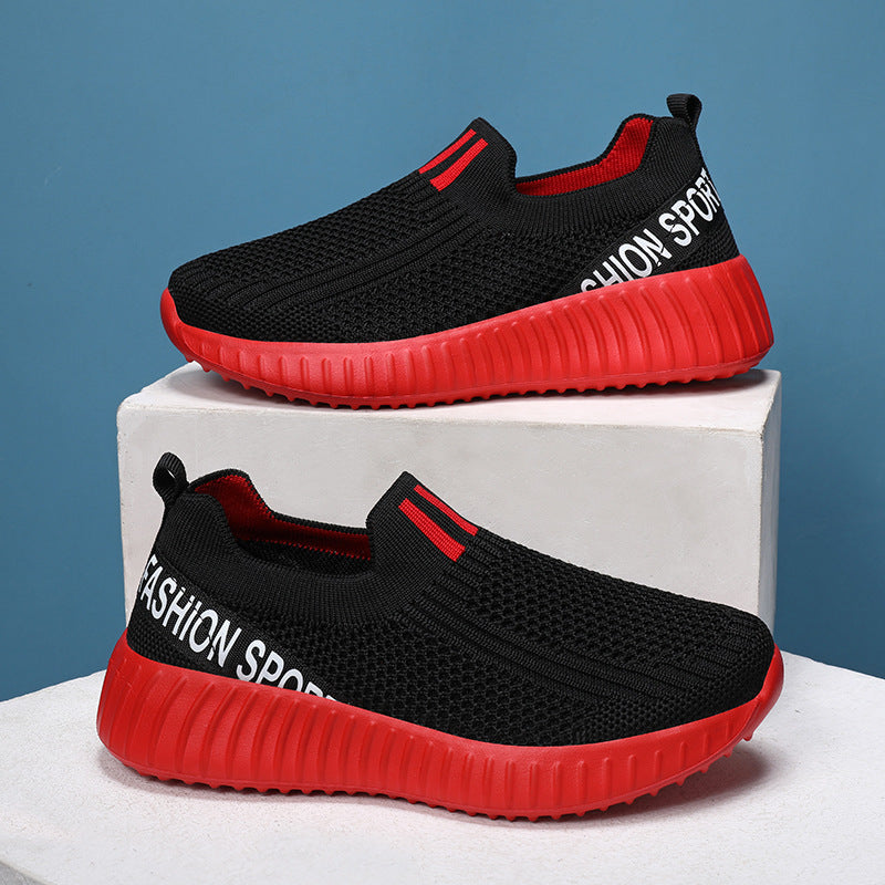 Αθλητικά Slip-On Πλεκτά Παπούτσια με Ελαστική Σόλα