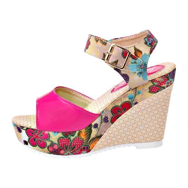 Πλατφόρμες με Λουστρίνι & Πολύχρωμο Floral Pattern