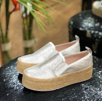Slip-On Πλατφόρμες με Ψάθινη Σόλα