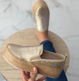 Slip-On Πλατφόρμες με Ψάθινη Σόλα