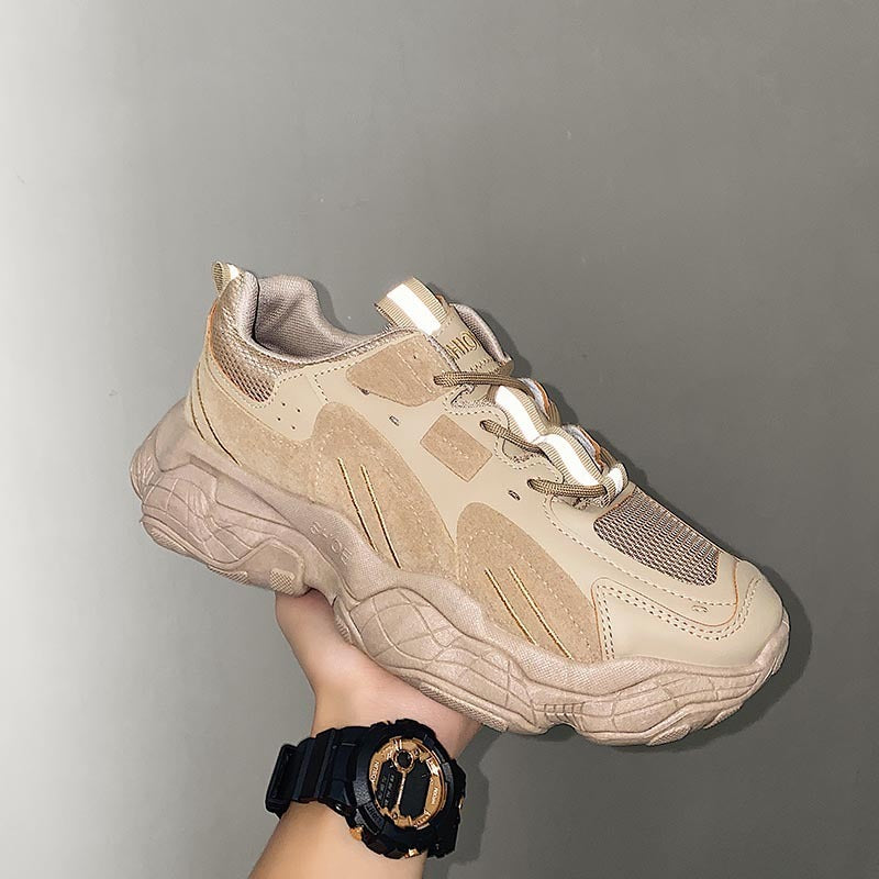 Γυναικεία Sneakers με Chunky Σόλα & Συνδυασμό Υλικών