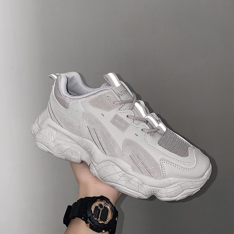 Γυναικεία Sneakers με Chunky Σόλα & Συνδυασμό Υλικών