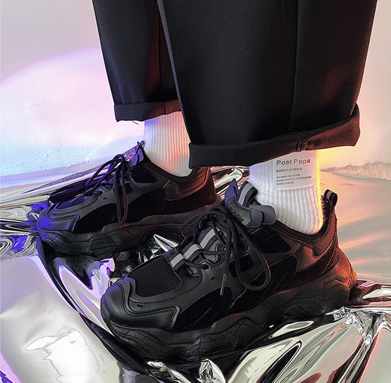 Γυναικεία Sneakers με Chunky Σόλα & Συνδυασμό Υλικών