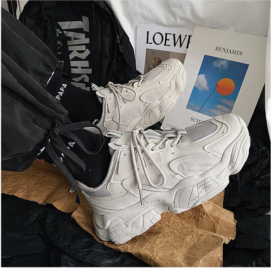 Γυναικεία Sneakers με Chunky Σόλα & Συνδυασμό Υλικών