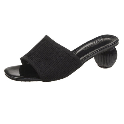 Mules με Πλεκτό Σχέδιο & Κυλινδρικό Τακούνι