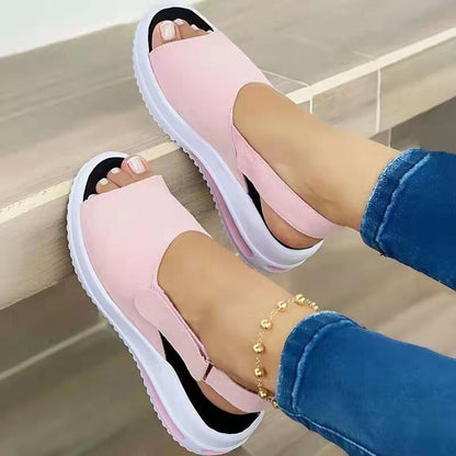 Αθλητικά Flatform Σανδάλια με Κλειστό Σχέδιο & Ελαστική Φτέρνα