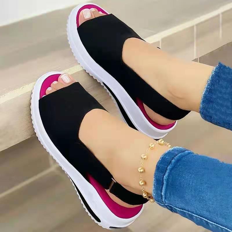 Αθλητικά Flatform Σανδάλια με Κλειστό Σχέδιο & Ελαστική Φτέρνα