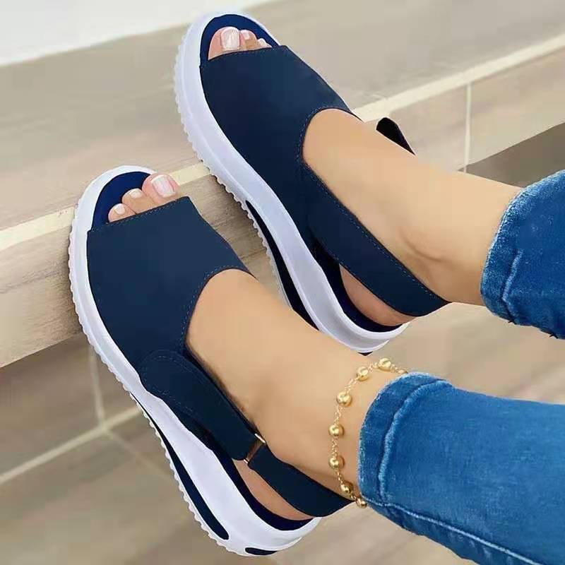 Αθλητικά Flatform Σανδάλια με Κλειστό Σχέδιο & Ελαστική Φτέρνα