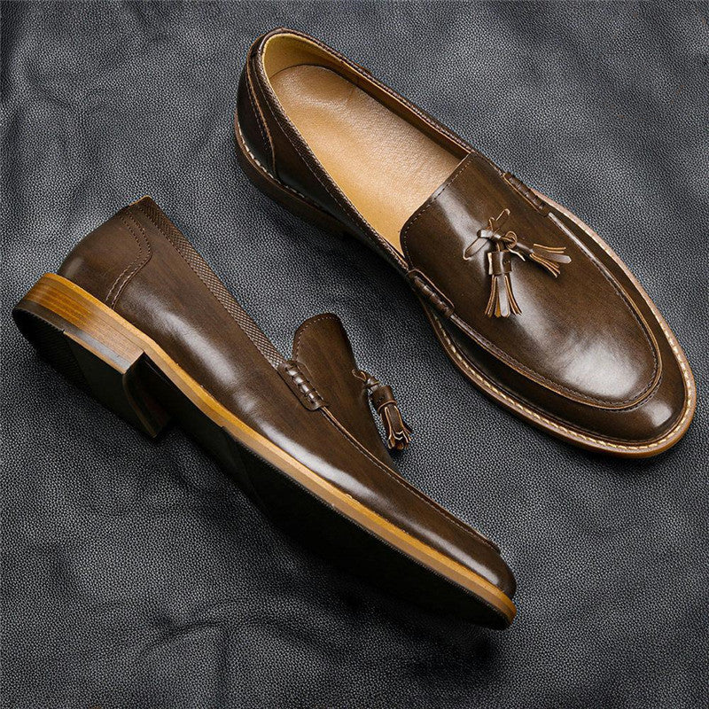 Ανδρικά Tassel Loafers με Δερμάτινη Υφή