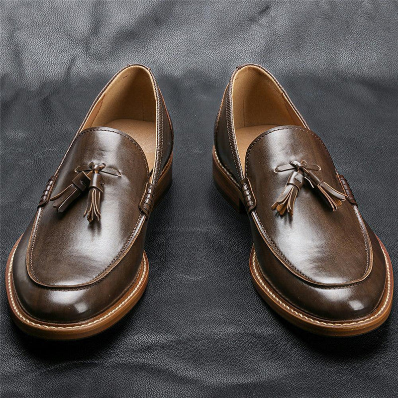 Ανδρικά Tassel Loafers με Δερμάτινη Υφή