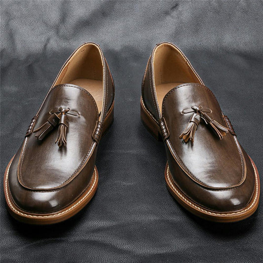 Ανδρικά Tassel Loafers με Δερμάτινη Υφή