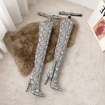Μπότες Over-the-Knee με Ψηλό Τακούνι & Λουράκι