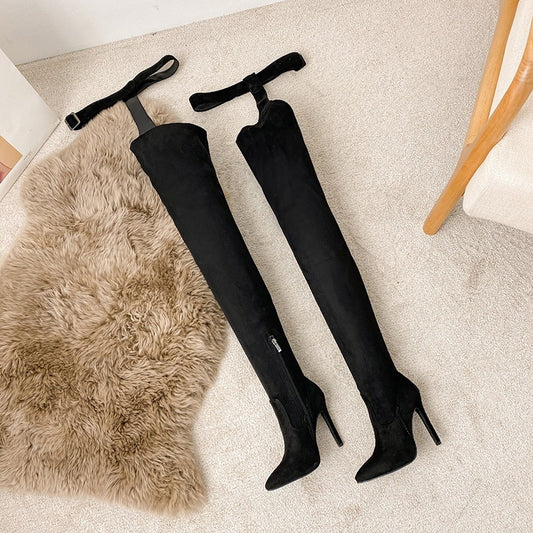 Μπότες Over-the-Knee με Ψηλό Τακούνι & Λουράκι
