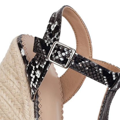 Γυναικείες Πλατφόρμες με Ανάγλυφο Snake Pattern & Πλεξούδα
