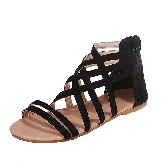 Strappy Σανδάλια με Λεπτά Λουράκια & Κλείσιμο με Φερμουάρ