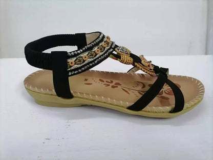 Strappy Σανδάλια με Πλέξη & Διακοσμητικές Χάντρες
