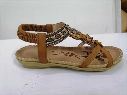 Strappy Σανδάλια με Πλέξη & Διακοσμητικές Χάντρες